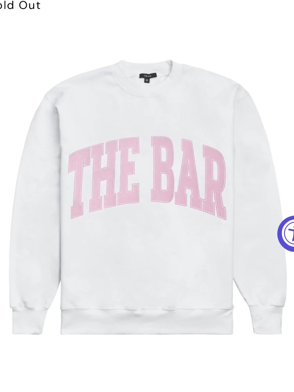 The Bar White Sweatshirt with Pink Logo